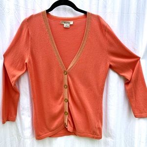 🏵 Michael Kors Coral & Gold Cardigan 🏵